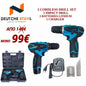 DEUTSCHE STAHL 2 PIECES IMPACT DRILL 2 BATTERIES