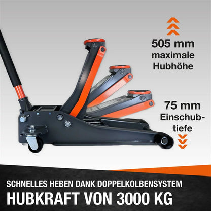 KRAFTWELLE CAR JACK ULTRA LOW PROFILE 3 TONS